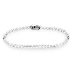 Jewellery: 18ct White Gold 3 Carat Diamond Tennis Bracelet