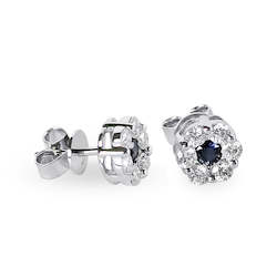 Jewellery: Sapphire & Diamond Earrings