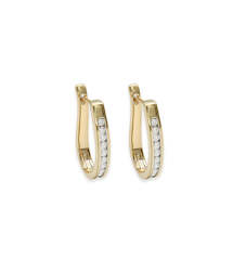 Jewellery: 9ct Yellow Gold Diamond Hoop Earrings
