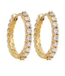 Jewellery: 9ct Yellow Gold Diamond Earrings