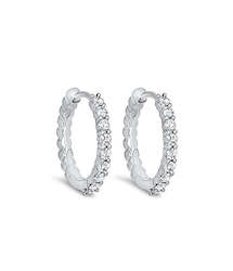 Jewellery: 9ct White Gold Diamond Earrings