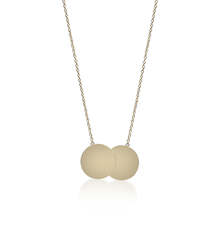 Jewellery: 9ct Gold Double Disc Necklace
