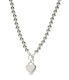 Silver Ball Necklace with Double Hearts