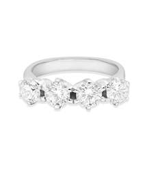 Jewellery: Platinum 4 Stone Diamond Ring