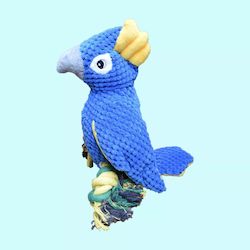 Checkers Plush & PlayClean Squeaky Chew Dog Toy Parrot