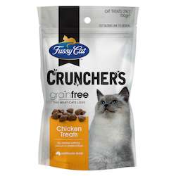 Pet: Fussy Cat Grain Free Treats Chicken Crunchers 100g x 9
