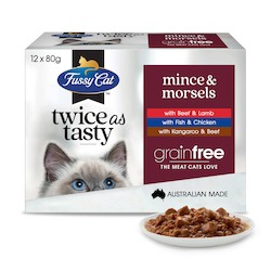 Fussy Cat Adult Grain Free Twice As Tasty Mince & Morsels (80g x 12) x 4