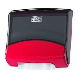 Doughnut: Tork W4 Folded Wiper Dispenser Black/Red