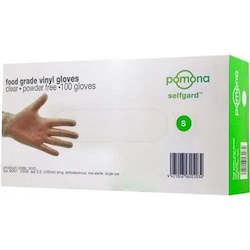 Pomona Food Grade Natural Vinyl Glove Powder Free - Small