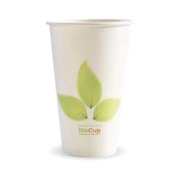 Paper : BioPack 510ml / 16oz (90mm) Leaf Single Wall BioCup - 50 Cups
