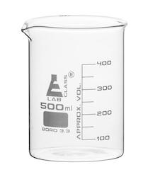 Sales agent for manufacturer: Eisco 500ml Beaker low form, with spout made of borosilicate glass, graduated CH0126I