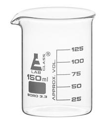 Sales agent for manufacturer: Eisco 150ml Beaker low form, with spout made of borosilicatae glass, graduated CH0126F