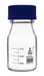 Sales agent for manufacturer: Eisco 125ml Bottle Reagent graduated, borosilicate glass with screw cap (GL45) CH0164A