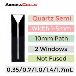 Aireka 0.35-1.7mL, Black, QG10124-2, Cuvette, 2 windows, Teflon lid - 2 pack
