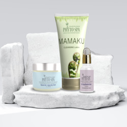Cosmetic manufacturing: Anti-Aging Collection: Anti-Aging Bakuchiol Serum, Anti-aging Day Cream and Mamaku Cleansing Lotion