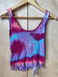 Pre Loved Clothing Festival Wear: Tie-dye Stretchie Top #1