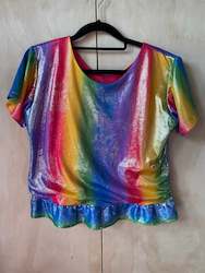 Pre Loved Clothing Festival Wear: Rainbow Sparkle Top ð