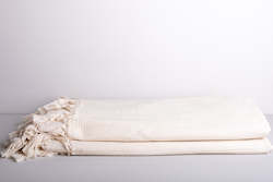 Textiles: Cream Woven Oaxaca Bedspread