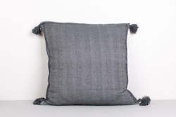 Textiles: Navy Tassel Cushion