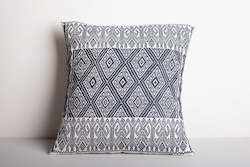 Textiles: Grey San Andres Embroidered Cushion