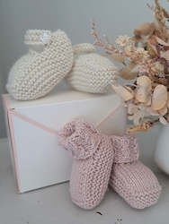Little box of Booties - Coconut Ice - 0-3m