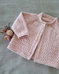 Baby wear: Alpaca Baby Cardigan - Soft Pink