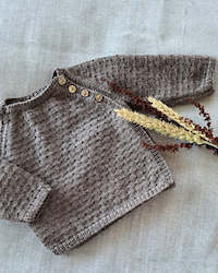 Baby wear: Merino Baby Cardigan - 0-3mths - Coffee