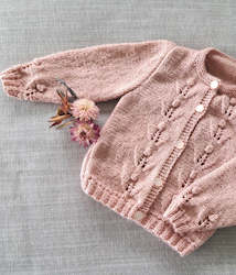 Baby wear: Merino Baby Cardigan - Vintage Rose