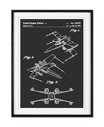 Framed Prints: X-WING PATENT  by Vintage Patents