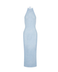 Clothing: YUNA KNIT HALTER DRESS BABY BLUE