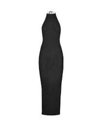 Clothing: YUNA KNIT HALTER DRESS BLACK