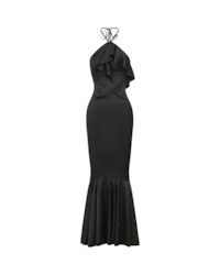 Clothing: JASMINE FRILL GOWN BLACK