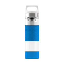 Hot & Cold | Glass Water Bottle | 400 ml | Electric Blue