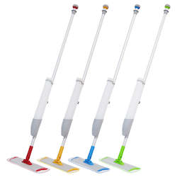 Flat mop with inbuilt spray feature - BLUE/GREEN/YELLOW/RED