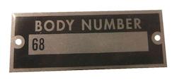 Vintique Inc Body Number Plates