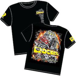 Rocket T-Shirt Black with Rocket Logos