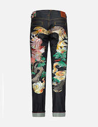 EAGLE-PATTERN DAICOCK EMBROIDERY SLIM-FIT JEANS
