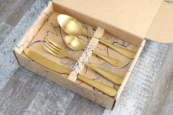 Classic 16 or 24 Piece Table Cutlery Matte Gold