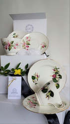 Gift: Duchess & Regency Cup, Saucer & Side Plate with teaspoons & cake forks
