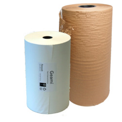 Paper wholesaling: Ranpak Wrap 'n Go Die-cut Kraft Paper 268m expanded pack (1x roll diecut, 1x roll tissue) FSCÂ®