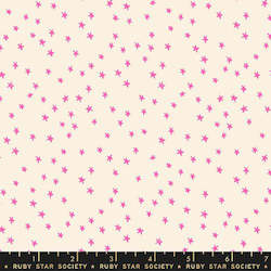 Yardage: Starry Mini Stars Neon Pink FQ - Alexia  Abegg for Ruby Star Society