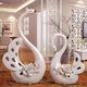 A Pair White Swan Lovers Home Decor Ceramic Crafts (Medium)