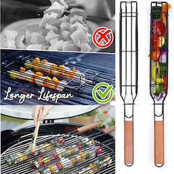 Internet only: Portable BBQ Grilling Basket Stainless Steel Nonstick Barbecue Grill Basket(3 pcs each set)