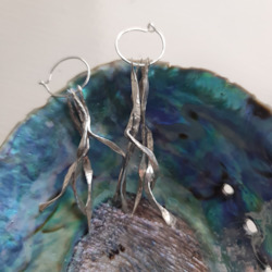 Seaweed - Sterling Silver Forged Earrings
