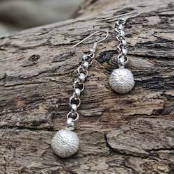 Kina Chain Earrings - Sterling Silver