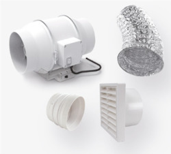 Ventilation equipment installation: Newtech Bathroom Extraction Kit - Shadowline Grille