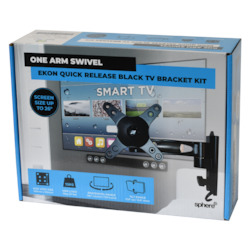 SPHERE Ekon Quick Release Black TV Bracket Kit - One Arm Swivel