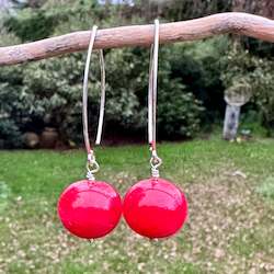 Jewellery: Red Venetian earrings
