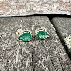 Brazilian emerald studs