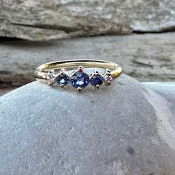 Jewellery: Sapphire and diamond ring
